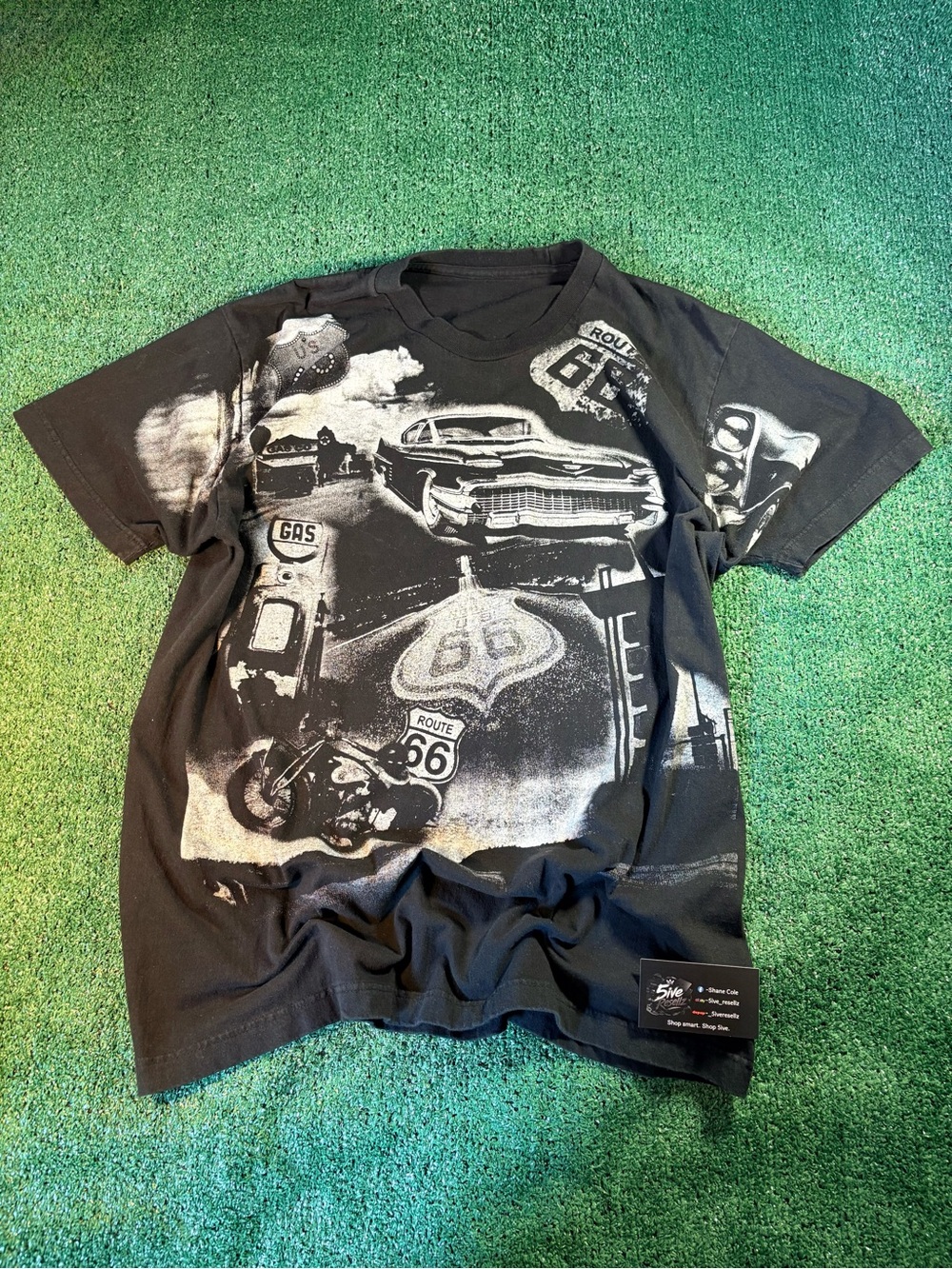 Short-Sleeve Route 66 Graphic Tee - Black